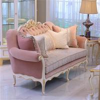 Fabricants de canapés antiques en tissu rose Tissu classique de style européen Grossiste Dubaï Canapé de salon