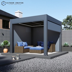 Pérgola Inteligente Ajustable <span class=keywords><strong>de</strong></span> Aluminio para Exteriores, Impermeable, <span class=keywords><strong>3x3</strong></span>, Independiente, con Pantallas Antiviento Opcionales, Persianas y Toldo para Balcón - Product Image 1