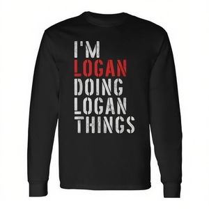 T-shirt à manches longues Logan – Je fais les choses Logan – Design personnalisé avec prénom – T-shirt promotionnel - Product Image 2