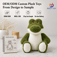 Peluche personnalisée en forme de crocodile, jouet en coton PP doux, animal en peluche brodé, cadeau d'anniversaire