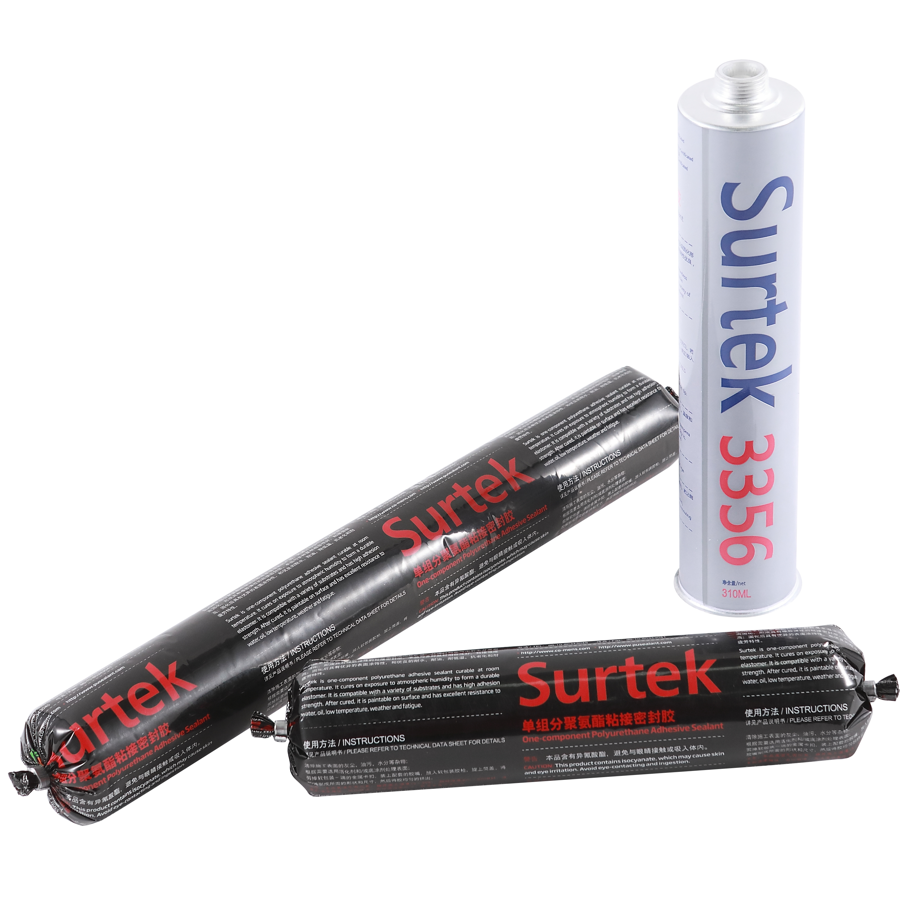 Norme ISO 600 ml saucisse/310 ml tube Pare-Brise liant mastic polyuréthane monocomposant pour le verre automatique/automobile