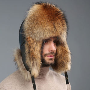 Gorro de Invierno para Hombre de Alta Calidad con Orejeras, Piel de Zorro Auténtica y Cuero, Gorro Ruso para Esquí - Product Image 6