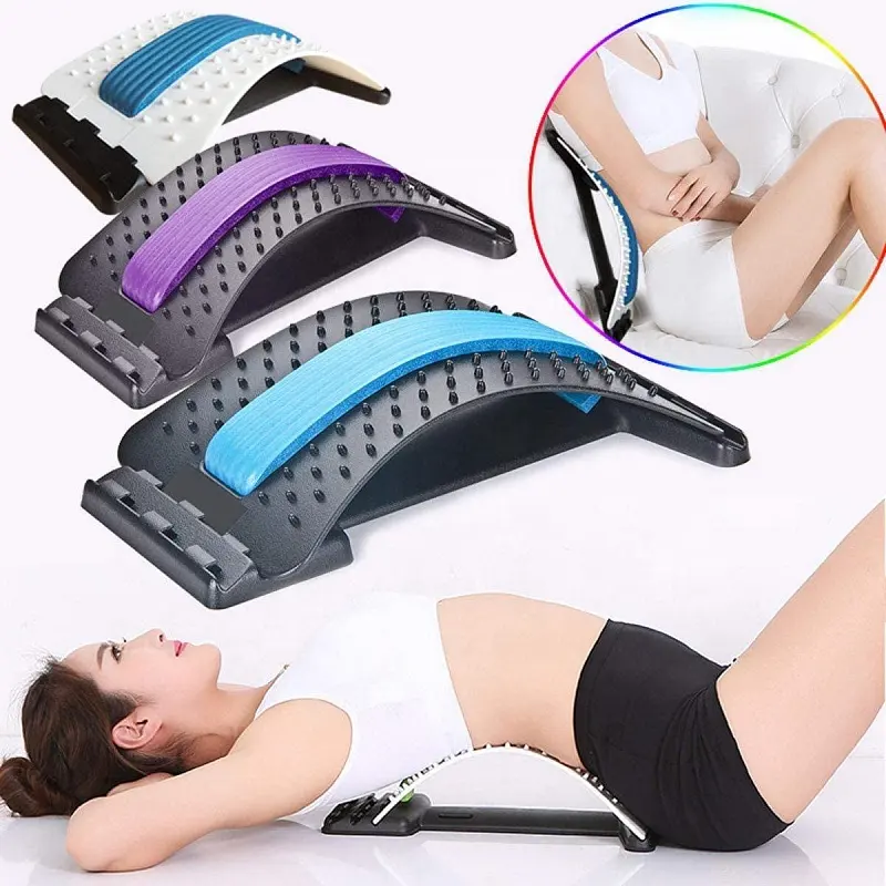 Back Stretcher Lumbar Back Pain Relief Posture Corrector Spine Acupuncture Massage Stretching Relax Office Chair Lumbar Support