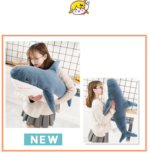 Adorabile Peluche a Forma di <span class=keywords><strong>Squalo</strong></span>, Giocattolo Morbido in Poliestere Imbottito con Cotone PP, Regalo Coccoloso - Product Image 2