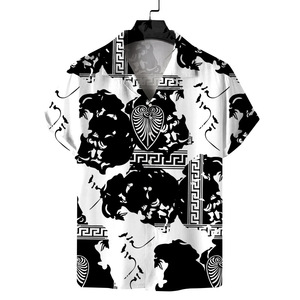 RNSHANGER <span class=keywords><strong>Chemise</strong></span> d'été à manches courtes imprimé léopard pour hommes <span class=keywords><strong>Chemise</strong></span> décontractée à boutons col cubain Chemises de plage <span class=keywords><strong>Chemise</strong></span> de rue à usage quotidien - Product Image 3