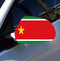 Housse de protection pour rétroviseur de voiture avec drapeau de la Dominique (ensemble de 2 pièces) en tissu extensible avec bords renforcés, style patriotique