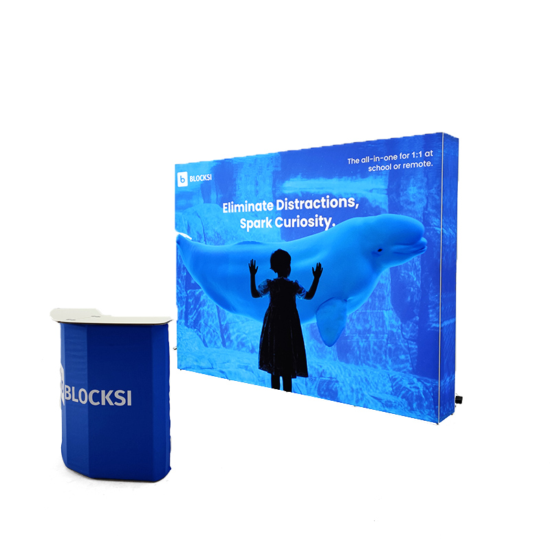 Стенд стенд с подсветкой 8x8, Натяжной тканевый выставочный стенд со светодиодной подсветкой, портативный выставочный стенд