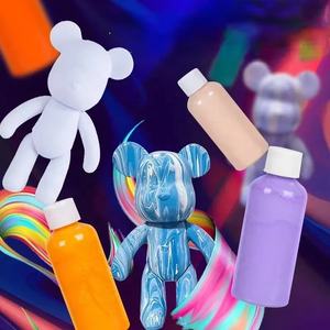 Graffiti para niños juguetes pintados a mano DIY fluido oso Rhinestone oso muñeca Doodle blanco en blanco hucha juguete sin yeso al por mayor - Product Image 6