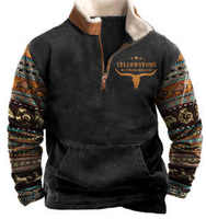 Vente flash 2024 - Veste en polaire sherpa zippée pour homme, style western aztèque vintage, grande taille, chaude et épaisse pour l'hiver, avec poche