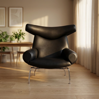 Fauteuil en cuir véritable au design nordique simple et vintage, mobilier de salon, chaise longue moderne pour appartement et hôtel