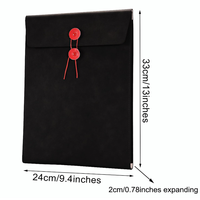 Carpeta de archivos A4 de cuero PU, soporte impermeable para documentos, sobre de archivo, Cartera de archivos de proyecto con cierre de corbata