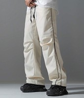 Pantalon de jogging large pour femme en Spandex et Polyester, taille élastique, bande latérale, coupe ample, longueur intégrale, décontracté, ODM OEM