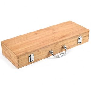 Ensemble d'ustensiles de barbecue, pinces à barbecue renforcées, 5 pièces, accessoires de barbecue en acier inoxydable avec étui de rangement en bois - Product Image 2
