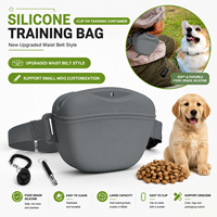 Sac à friandises pour chien en silicone TOPIN, pochette d'entraînement pour animaux de compagnie avec ceinture, porte-collations portable, violet/orange/blanc/vert, pour promener les chiens