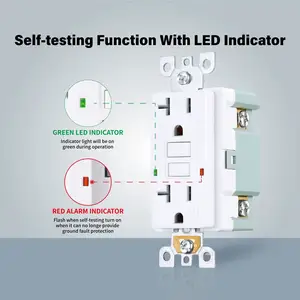 Enchufe eléctrico UL943 cable de alimentación GFCI enchufe universal GFCI americano de 120 voltios