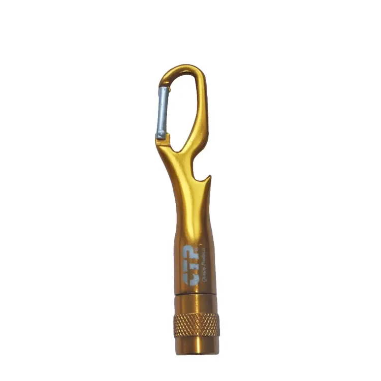 Promotional gift aluminum alloy beer bottle opener Carabiner mini torch LED flashlight keychain