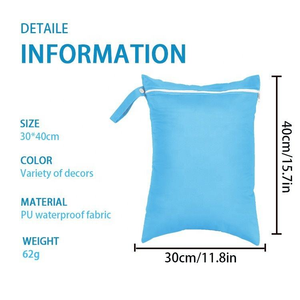 Bolsa Impermeable para Toallas Sanitarias de Color Sólido con Cierre y Asa, Bolsa de Almacenamiento Reutilizable a Prueba de Fugas para Pañales de Tela - Product Image 3
