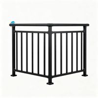 Rampe d'escalier et de balcon moderne en aluminium noir, thermolaquée, résistante à la rouille et à l'eau, pour extérieur