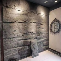 Panneau mural en pierre artificielle PU grande taille, résistant au feu, imitation roche, pour restaurant, hall d'entrée, salon - Vente chaude