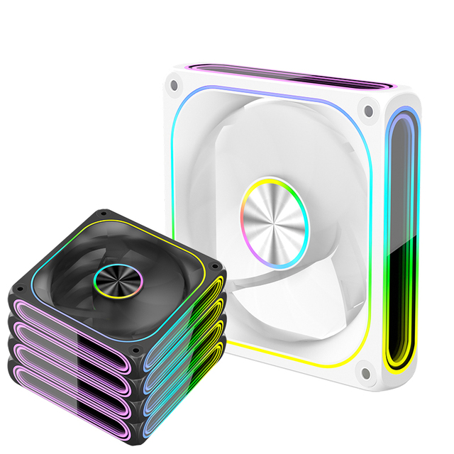 2026 New Product Three-sided Lens PC Case Fans 1800 RPM High-speed 5v ARGB 12v 4PIN Smart 120mm Cooling Fan for Computer Case