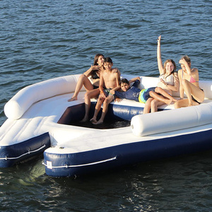 <b>Inflatable</b> Pool Float Lounge Raft Sofa with Cylindrical Cushions Beach Lake Water Mattress for Summer Party - Product Image 5