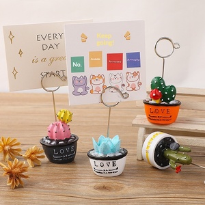 Support décoratif de bureau DIY en résine, mignon <span class=keywords><strong>et</strong></span> petit, en forme de succulente, pour messages/photos/cartes de visite, pour Pâques, mariage, maison - Product Image 1