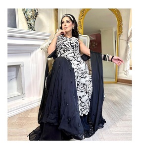 Beau designer Lehenga ensemble de broderie travail qualité Georgette tissu haut Dupatta-indien pakistanais vêtements prix de gros - Product Image 1