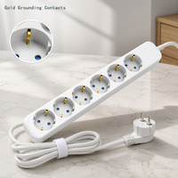 Multiprise sur mesure en cuivre massif avec protection contre les surtensions et minuterie, 6 prises, 3680W, 16A, pour hôpital, industrie, maison, bureau