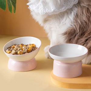 Ceramic <b>Cat</b> Bowls Elevated Rounded Shape For <b>Cat</b> Feeding And Watering - Product Image 1
