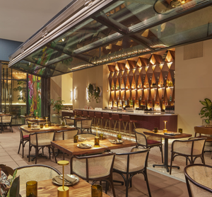 Muebles de <span class=keywords><strong>Restaurante</strong></span> Comerciales de Estilo Nórdico, Sillas de Ratán con Mesa de Madera Resistente para <span class=keywords><strong>Restaurante</strong></span> Tailandés, <span class=keywords><strong>Restaurante</strong></span> en la Azotea - Product Image 1