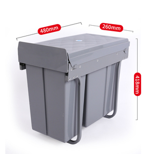 Embedded Kitchen Trash Can with Hidden Classification 10L + 20L Cleaning Capacity Damping Pull-Out Cover - Product Image 2