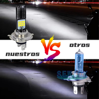Phare LED pour moto, phare de moto à bulle H4 BA20D PX15D H6 24SMD, phare LED haute puissance et haute luminosité pour moto