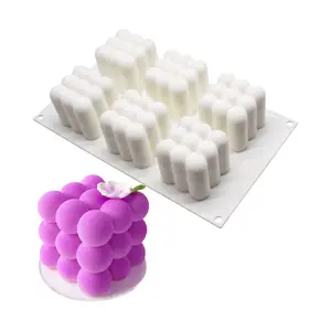 Vela de jabón para pastel 3d, personalizado, reciclable, molde de silicona para hacer mousse en forma de cubo, venta al por mayor