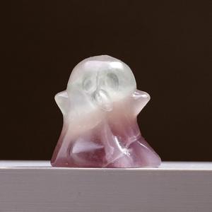 Cristal de Zoisita Rubí Pulido, Tallado de Sombra de Fantasma de Halloween, Decoración Navideña, Mascota, Cristal Curativo con Impresión Láser - Product Image 4