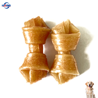 Friandises pour chiens en forme d'os noué, à base d'ingrédients naturels riches en protéines, pour le nettoyage des dents et la santé bucco-dentaire