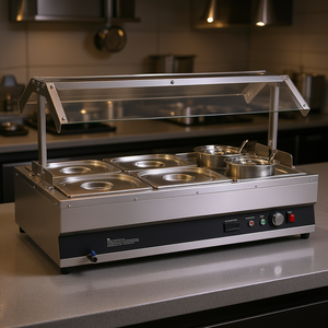 Chauffe-soupe commercial 2 pots 4 casseroles avec couvercle, équipement de maintien au chaud à vapeur - Product Image 2