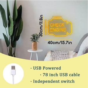 자동차 자동차 수리점 차고 룸 남자 동굴에 대한 체크 엔진 라이트 네온 사인 LED 네온 라이트 - Product Image 4