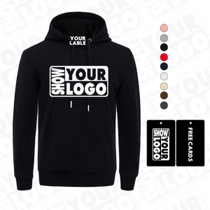 Hochwertiger Samtgefütterter 65% Baumwolle 35% Polyester Individuell Bedruckter Hoodie Mit Ihrem Logo Herren Winter-<span class=keywords><strong>Hoodies</strong></span> Kostenlose Etiketten - Product Image 2