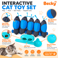 Bol Distributeur de Nourriture Durable pour Chat avec Fonction d'Alimentation Lente et Jouet Interactif – Gamelle en Plastique pour Animaux de Compagnie