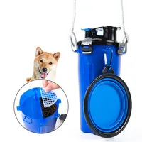 Bouteille d'eau pliable et personnalisée pour chien 2 en 1, bol à aliments Portable en Silicone pour animaux de compagnie, pour l'extérieur, ml