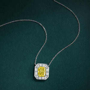 925สร้อยคอหินเงินสเตอร์ลิงสีเหลืองจี้เพทาย CZ สำหรับสร้อยคอ - Product Image 3