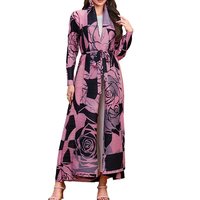 Lange, geplooide, geprinte Miyake open-front cardigan jas voor vrouwen, moslimmode, bescheiden kleding, Ramadan Eid lange robe ODM