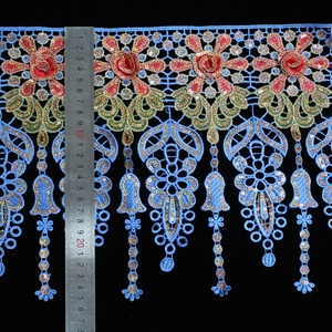 Decorazioni in Pizzo con Paillettes e Fiori 3D all'Ingrosso, Accessori per Abbigliamento in Stile Etnico - Product Image 2