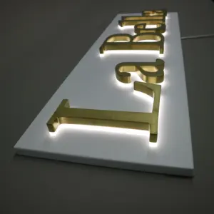 Firma aziendale illuminata retroilluminata, logo a parete a LED, per interni ed esterni, retroilluminata, segnaletica aziendale, personalizzata