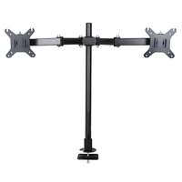 Support de bureau double écran noir, charge lourde 8 kg, inclinaison à 45 degrés, rotation à 360°, VESA 75x75 100x100, pour deux moniteurs de 14 à 24 pouces