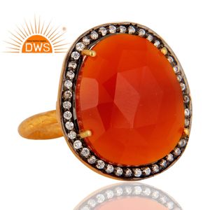 Top Selling Prong <b>Set</b> Red Onyx CZ <b>Ring</b> Manufacturer 22k Gold Plated Ladies Fashion Brass <b>Ring</b> Jewelry Suppliers - Product Image 2