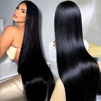 Perruque Lace Front en Cheveux Humains Vietnamiens Bruts Ultra-Lisses 13x6 5x5 Sans Colle Dentelle HD Pré-Pluckée Densité 180%