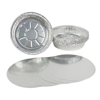 Barquette ronde en aluminium de 1400 ml, robuste, jetable, argentée, résistante à la chaleur, pour rôtir, cuire et conserver les aliments