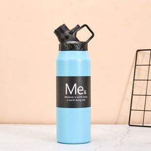 Botella de Agua Deportiva para Exteriores, 750 ml, 950 ml, Acero Inoxidable 304, Taza Térmica Aislada con Asa y Tapa Antiderrames - Product Image 3