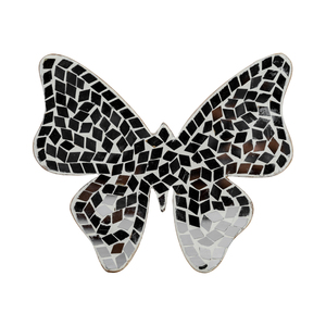 Figurina di Farfalla in Mosaico di Vetro con Base in Legno di Mango, Scultura Decorativa per Casa, Bagno, Ufficio e Stanza - Product Image 1
